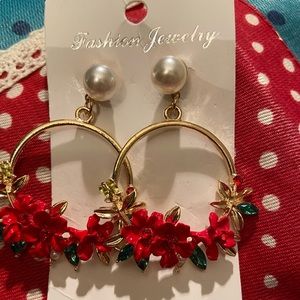 Poinsettia Earrings